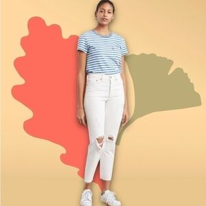 Levi’s Premium Wedgie Fit Ankle Jeans in Light Relief White 27